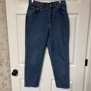 Lauren Jeans Co Ralph Lauren Petite Mid Rise Straight Leg Blue Denim Jeans 12P